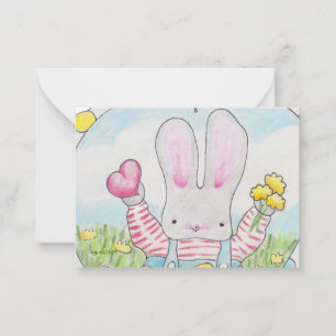 little bunny valentine note card