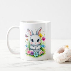 Little Bunny Wildflower Garden Easter  Coffee Mug