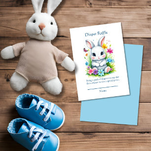 Little Bunny Wildflowers Easter Diaper Raffle Enclosure Card