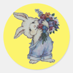 Little Bunny With Flowers Sticker