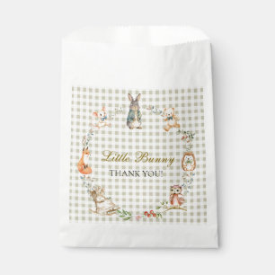 Little Bunny Woodland Animals Gingham Baby Shower Favour Bags