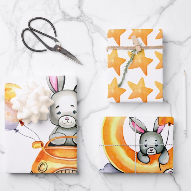 Little Bunny Wrapping Paper Sheets (Front)