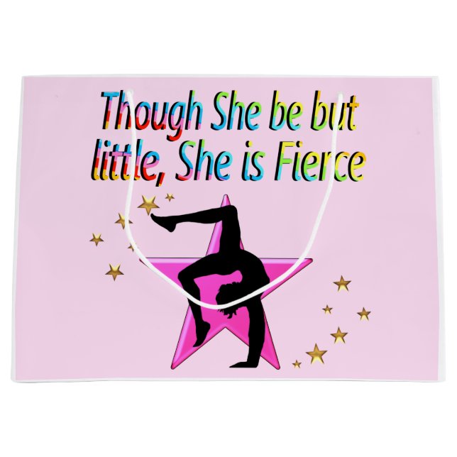 LITTLE BUT FIERCE GYMNAST LARGE GIFT BAG (Front)