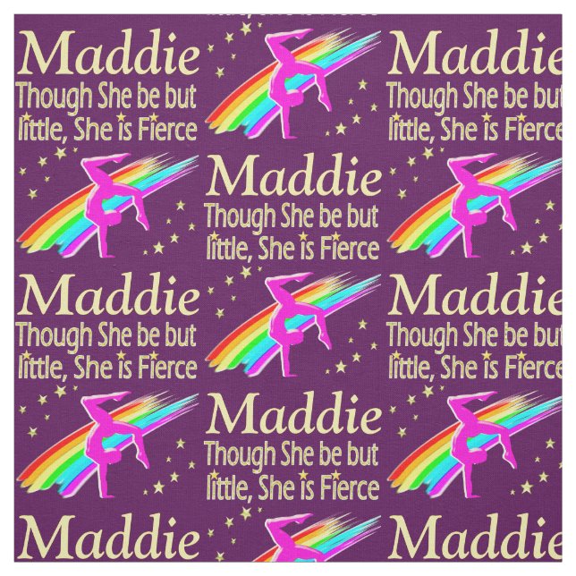 LITTLE BUT FIERCE PERSONALIZED GYMNASTICS FABRIC (Swatch)