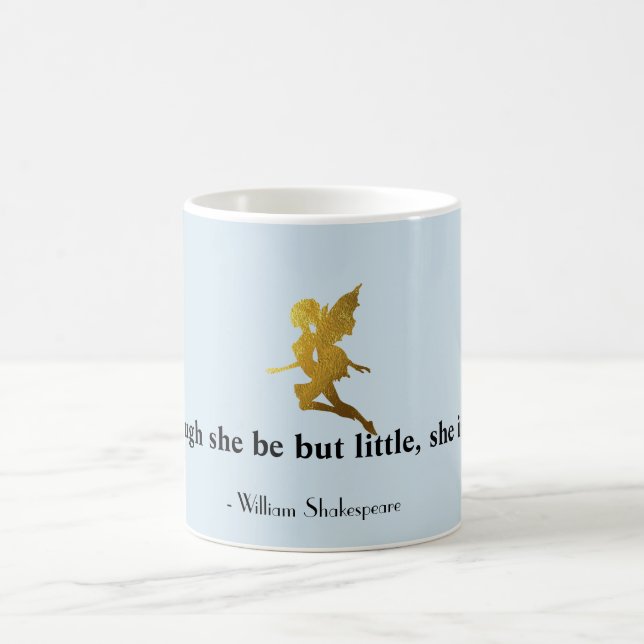 Little But Fierce Quote Fairy Silhouette Mug (Center)