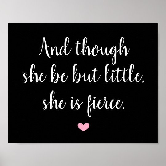 Small But Fierce Quote Little But Fierce Quote Poster | Zazzle.co.uk