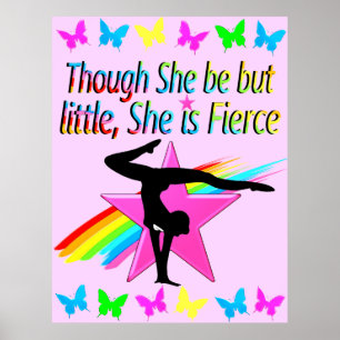 LITTLE BUT FIERCE RAINBOW GYMNASTICS DESIGN POSTER