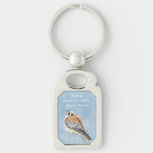 Little But Fierce Shakespeare Quote Kestrel Bird Key Ring