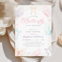 Little Butterflies Colorful Baby Shower Invitation