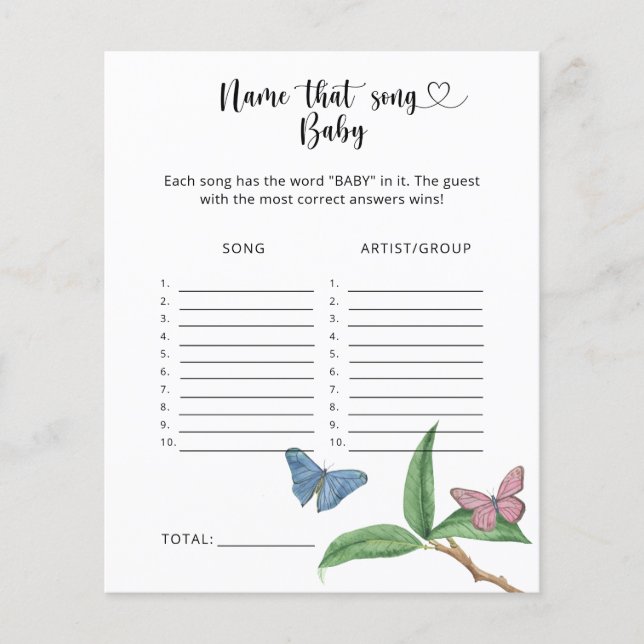 Little Butterflies - Name that Baby Song (Front)