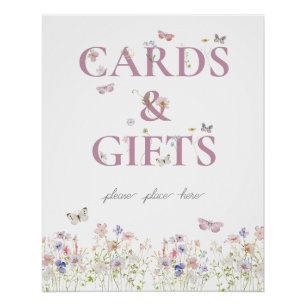 Little Butterfly 1st Birthday Cards and Gifts Sign