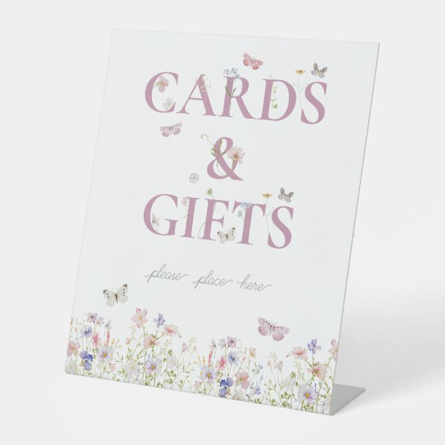 Little Butterfly 1st Birthday Cards and Gifts Sign (Front)