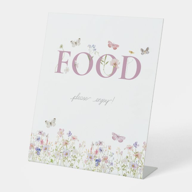 Little Butterfly 1st Birthday Food Pedestal Sign (Front)