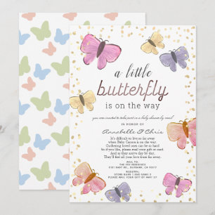 Little Butterfly Baby Shower by Mail Invitation