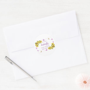 Little Butterfly Baby Shower Classic Round Sticker