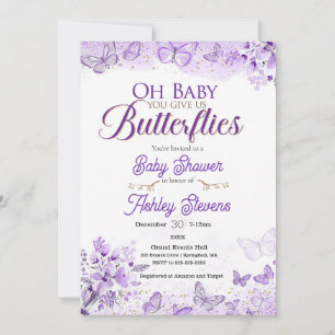 Little butterfly baby shower invitation