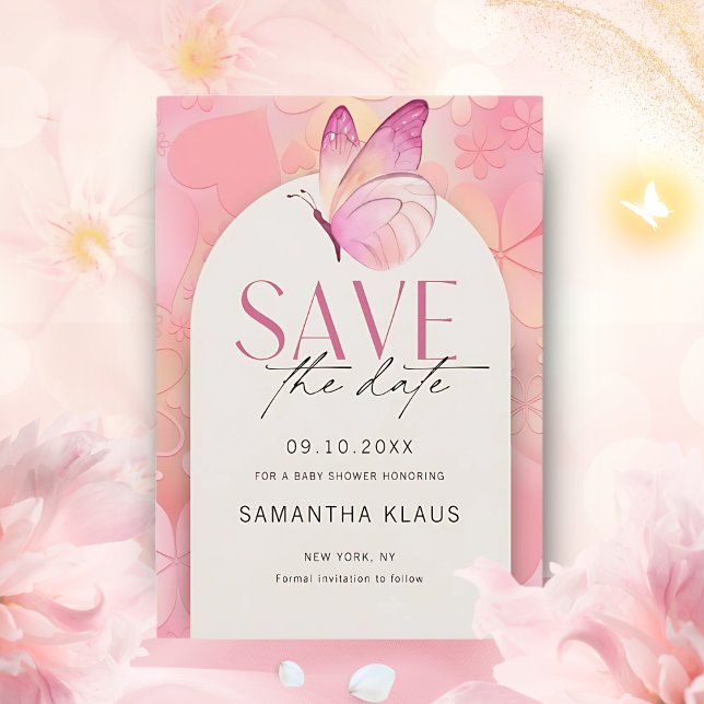 Little Butterfly Baby Shower Save the Date Invitation (Creator Uploaded)