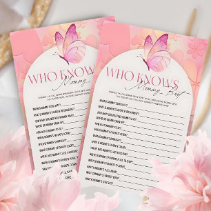 Little Butterfly Baby Shower Who knows Mummy Best 