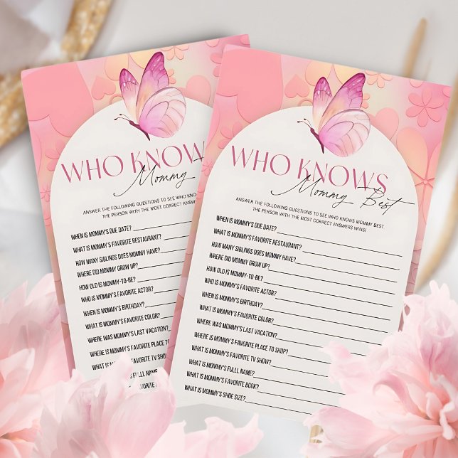 Little Butterfly Baby Shower Who knows Mummy Best  (Creator Uploaded)