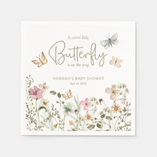 Little Butterfly Boho Baby Shower Napkin
