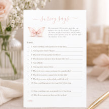 Little Butterfly Bow Baby Shower Game Survey Says