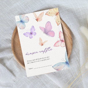 Little butterfly Diaper Raffle Girl Baby Shower Enclosure Card