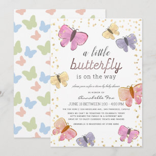 Little Butterfly Drive-by Baby Shower Invitation
