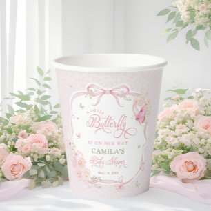 Little Butterfly Girl Baby Shower Paper Cups