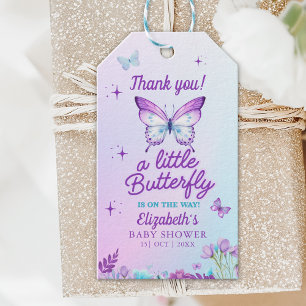 Little Butterfly is on the way Baby shower Gift Tags