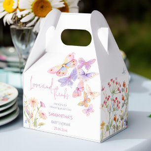 Little butterfly meadow wildflowers baby shower in favour box