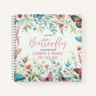 Little BUTTERFLY on the WAY Baby Girl Shower Notebook