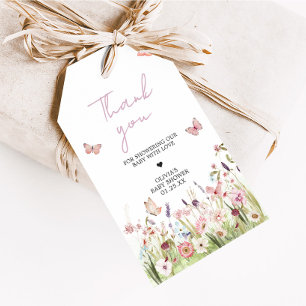 Little Butterfly Wildflower Baby Shower Favour Tag
