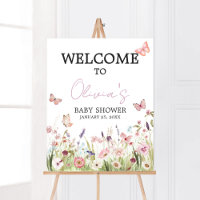 Little Butterfly Wildflower Baby Shower Welcome
