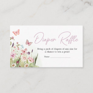 Little Butterfly Wildflower Diaper Raffle Enclosure Card
