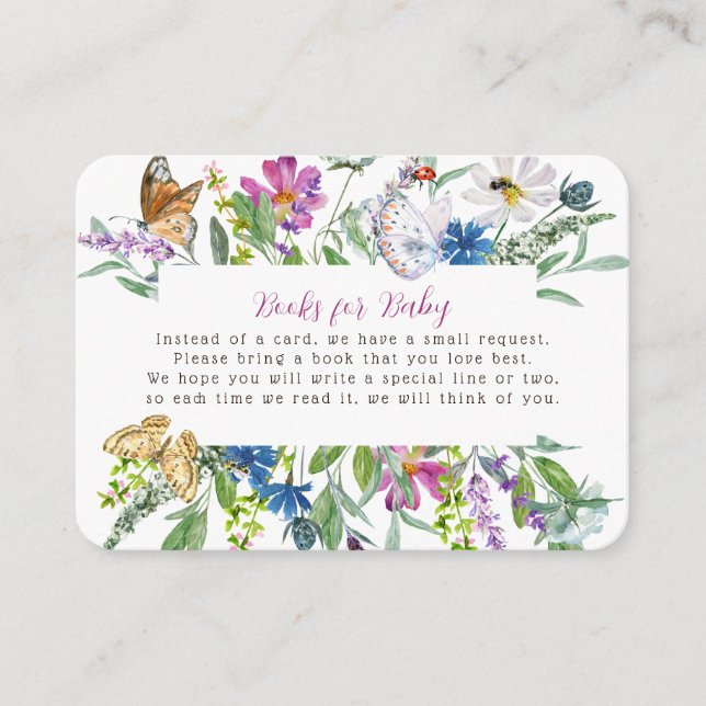 Little Butterfly Wildflower Spring Books for Baby  Enclosure Card (Front)