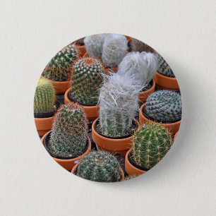 Little cactus plants 6 cm round badge