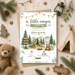 Little Camper Baby Shower Woodland Boy outdoor Invitation