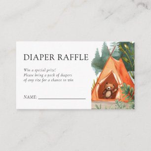 Little Camper Bear Baby Shower Diaper Raffle Enclosure Card
