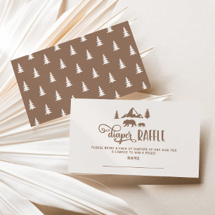 Little camper Bear Diaper raffle ticket Enclosure Card