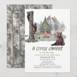 Little Camper Mountain Bears Boy Baby Shower Invitation