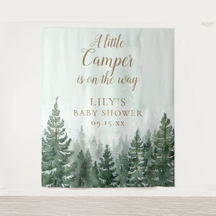 Little Camper Pine Forest Baby Shower Photo Prop Tapestry
