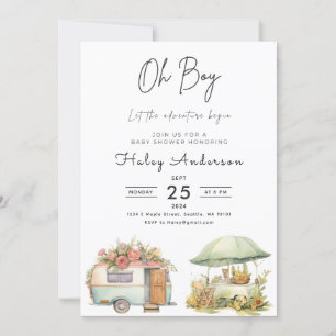 Little Camper Rustic Boy Baby Shower Invitation