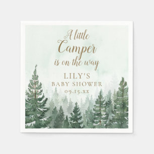 Little Camper Rustic Pine Tree Forest Baby Shower Napkin