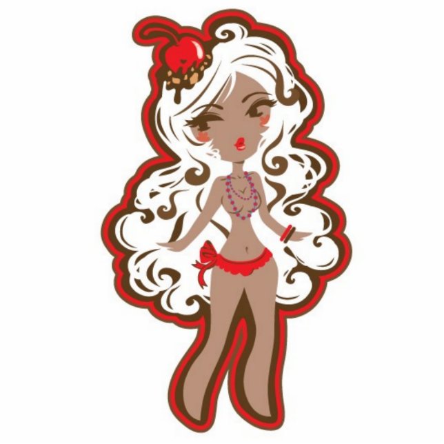 Little Candy Girls- Fudge Sundae Photo Sculpture Key Ring (Front)