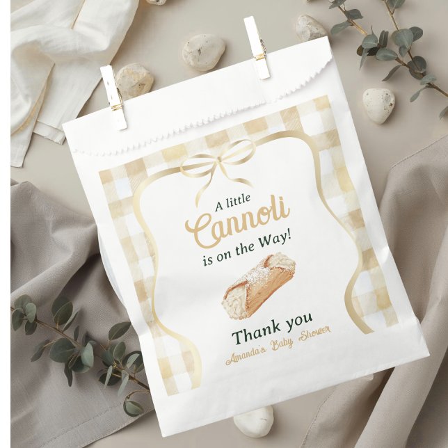 Little Cannoli Neutral Beige Italian Baby Shower Favour Bags (Creator Uploaded)