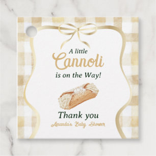 Little Cannoli Neutral Beige Italian Baby Shower Favour Tags