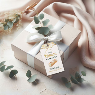 Little Cannoli Neutral Beige Italian Baby Shower Gift Tags