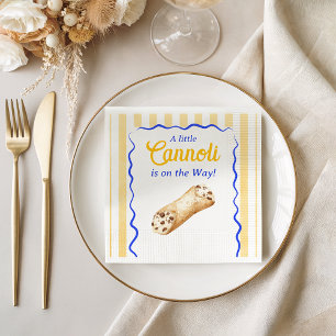 Little Cannoli Yellow Blue Italian Baby Shower Napkin