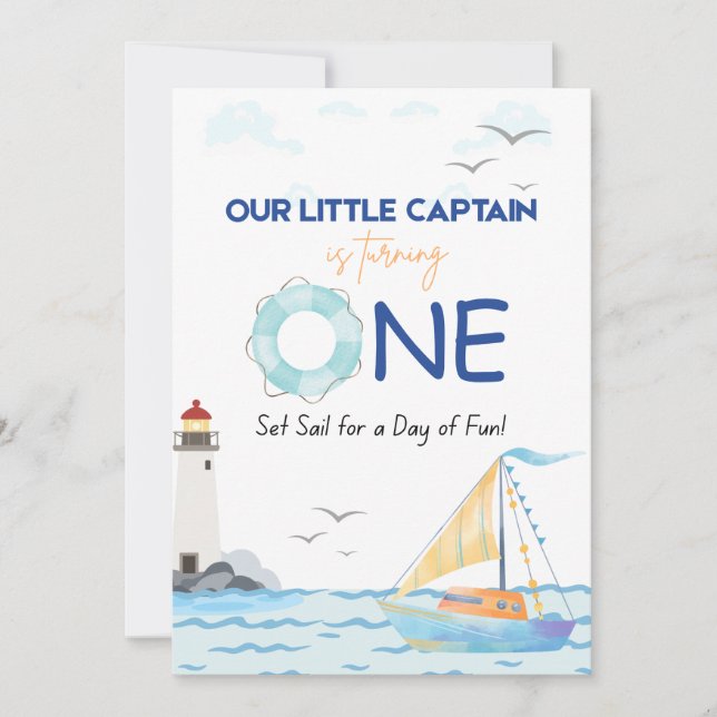 Little Captain Invitation (Front)
