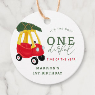 Little Car Holiday Onederful Birthday Favours  Favour Tags